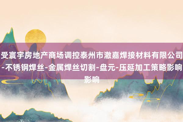 受寰宇房地产商场调控泰州市澈嘉焊接材料有限公司-不锈钢焊丝-金属焊丝切割-盘元-压延加工策略影响